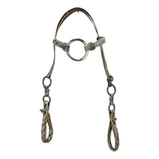 Cabeçada em couro crú argola inox pra cavalo ou mula em Oferta na Shopee