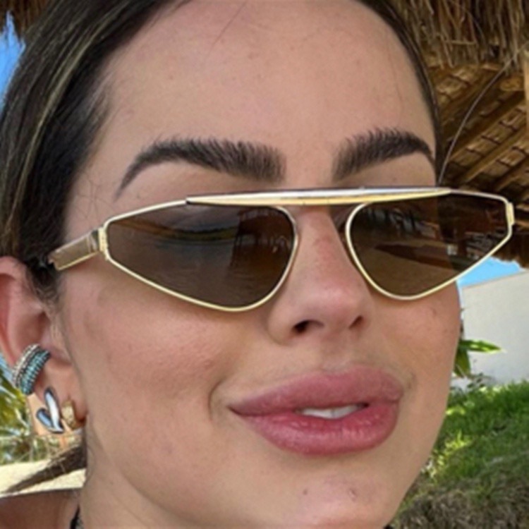 Novos Óculos De Sol Femininos Punk Irregular Triângulo Invertido