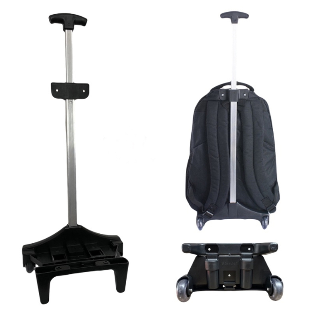 Carrinho Preto 1 Haste 43 A 48 Cm Alumínio Rodinha Mochila
