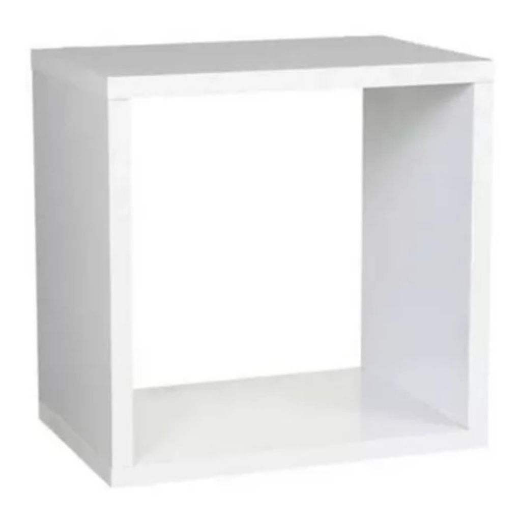 Kit 2 Nichos Quadrado Quarto Parede Branco 30x30x10 Mdf Suporte