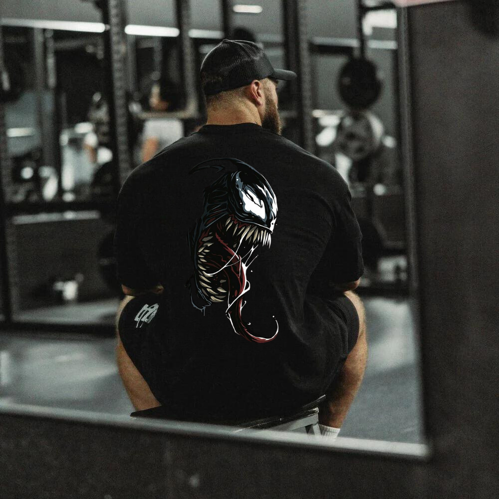 Camiseta Academia Masculina Venom GYM Camisa Oversized Grande Treino Premium Lançamento