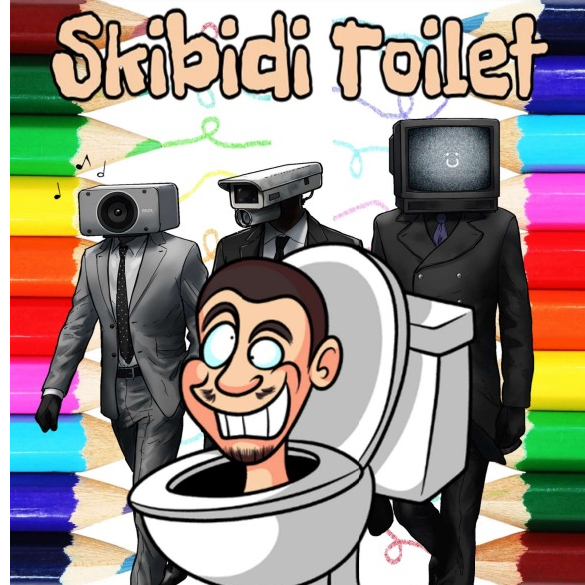 100 Desenhos Para Pintar E Colorir Skibidi Toilet - Folha A4 Avulsa !