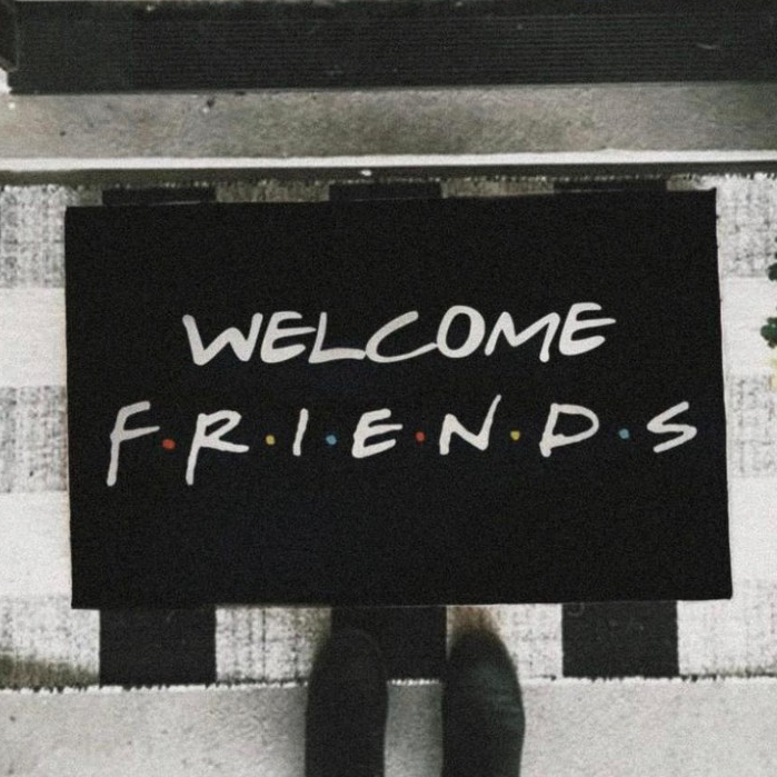 Tapete capacho para porta de entrada - welcome friends