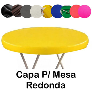 Capa De Mesa Redonda Sob Medida Várias Cores Mesas Madeira Plástico Em Couro Impermeável