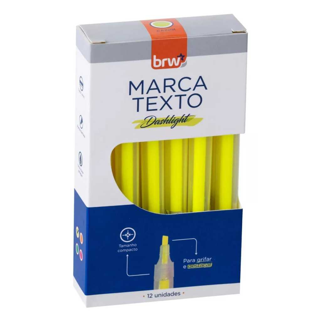 Caneta Marca Texto Dashlight Brw Caixa Com 12 Unidades CORES