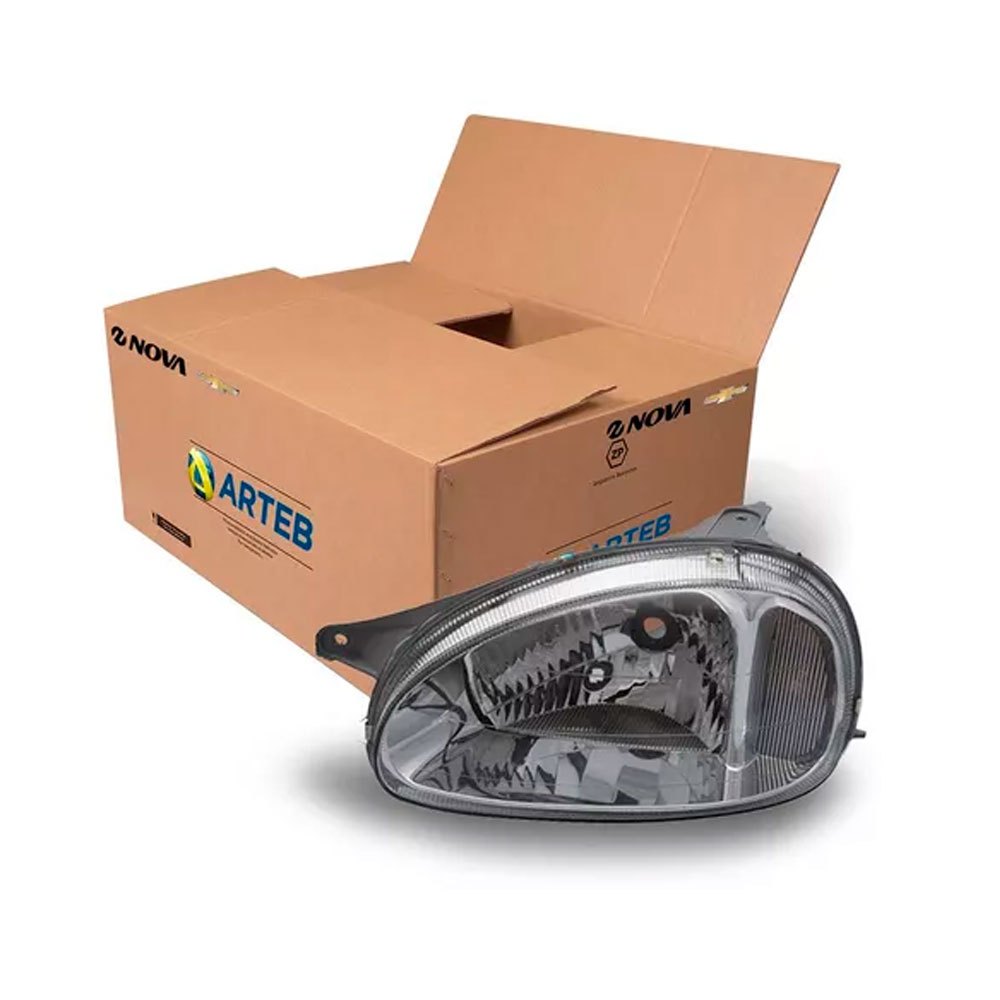 Farol Cromado Lado Esquerdo Lente Lisa Corsa Arteb 160379