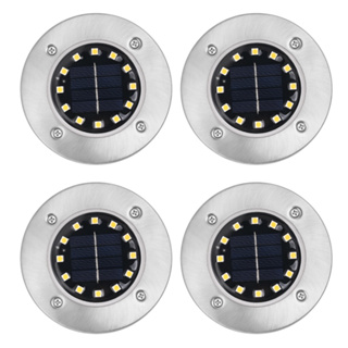 Kit 4  Luminária Solar 8 LEDs Com Sensor Para Jardim Externa Prova D'água Luz Led Solar Lâmpada Uso em Oferta na Shopee