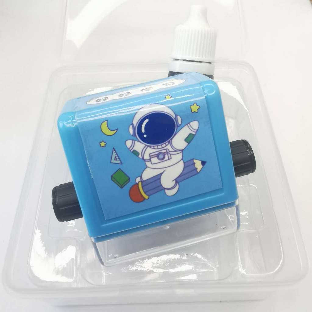 Carimbo digital reutilizável selo de rolo de matemática cultivar pensamento lógico (1 kit Azul + Rosa )