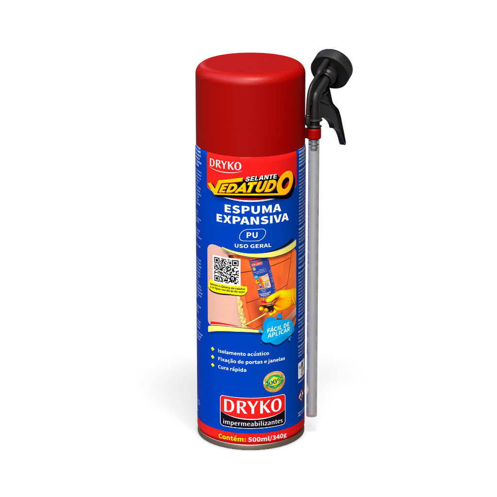 Espuma Expansiva 500ml  340 GRS  Vedatudo Dryko Fechamento de Portas  Janelas  Uso Geral em Oferta na Shopee