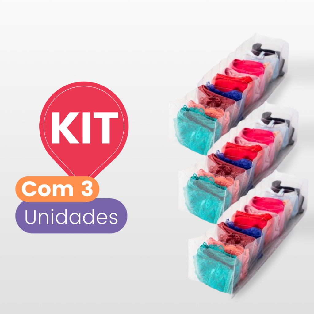 KIT Colmeia Organizadora (Invisível PP 10x10x40 kit 3 unidades)