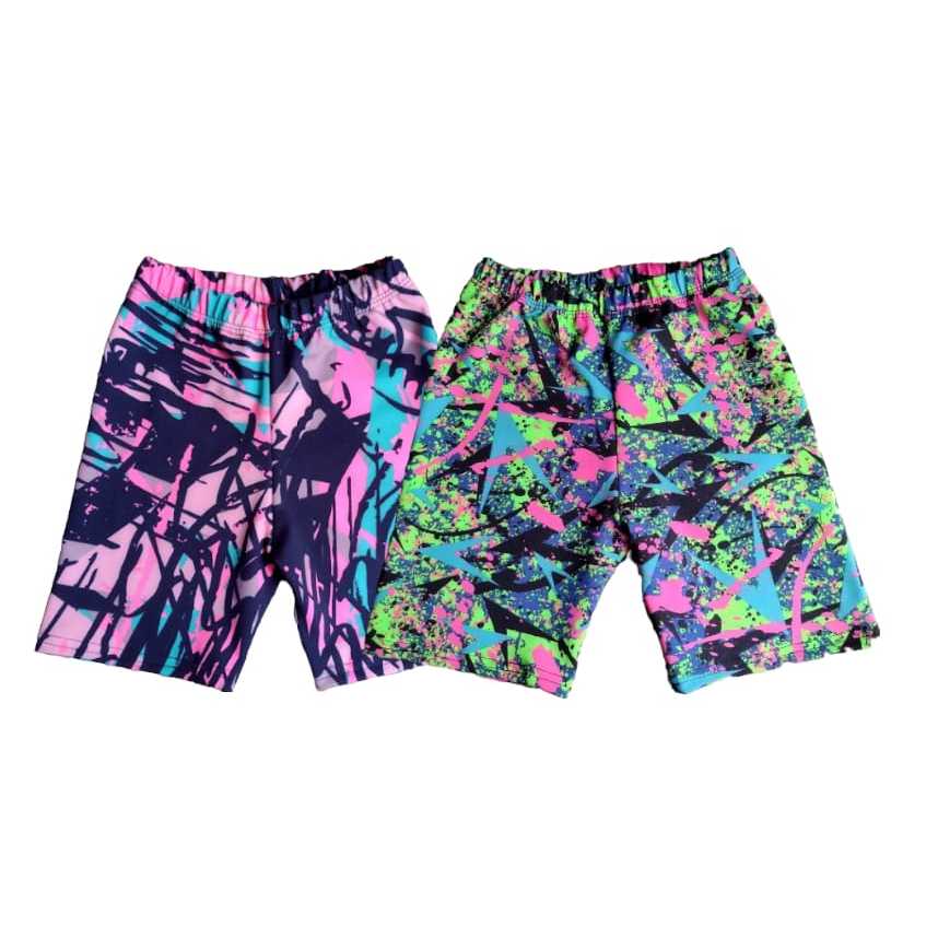 Bermudas Infantil ou Juvenil menina Suplex Estampado e com elástico