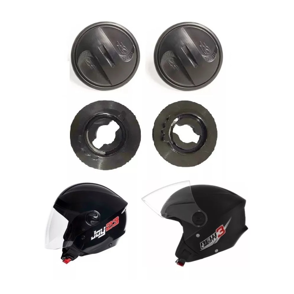 Kit Botão Reparo Fixação Viseira Capacete Taurus Joy 23 Aberto