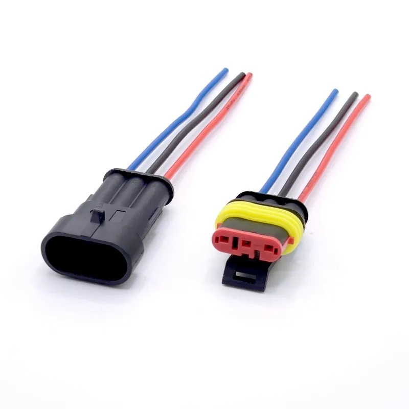 2 Conector Chicote Automotivo 3 Vias Selado Impermeável Prova D'água