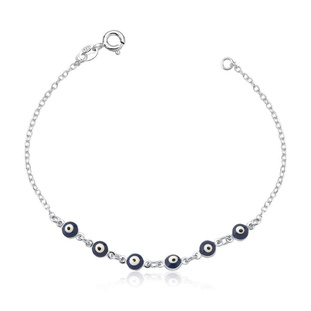 Pulseira Feminina de Prata 925 Olho Grego