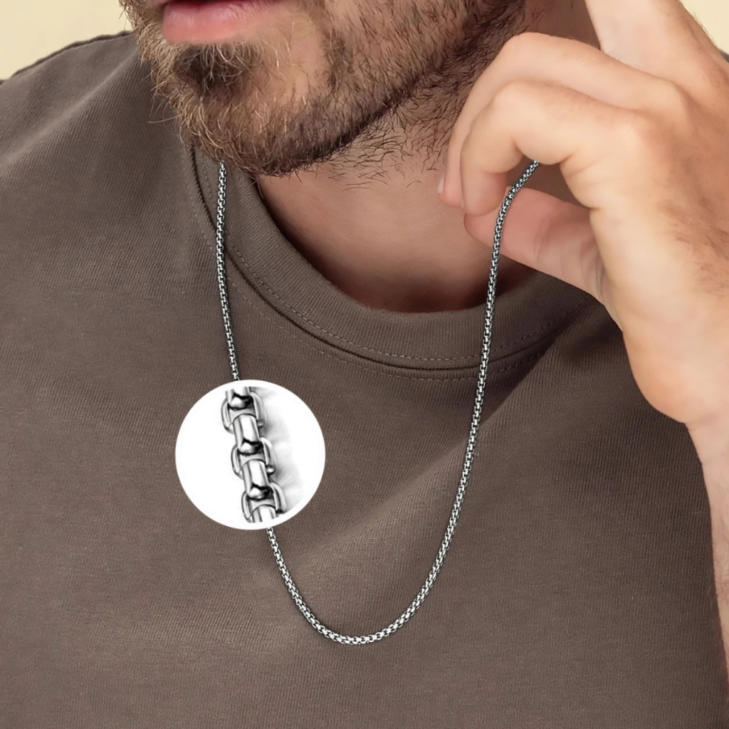 Corrente Fina De Aço Inoxidável Masculino/Feminino Cordão Original Legitimo em Oferta na Shopee