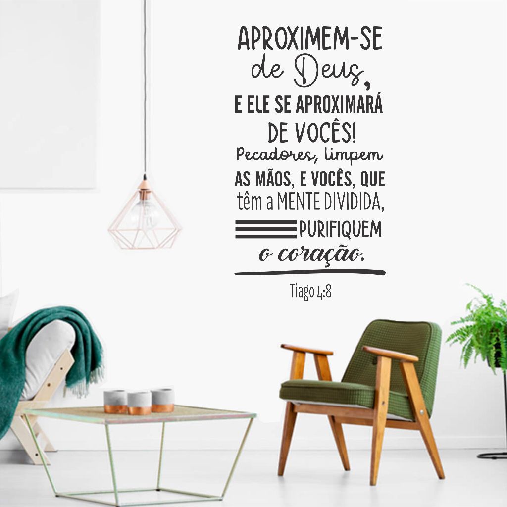Adesivo Decorativo Parede versículo Tiago 4 VT3