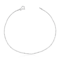 Pulseira Feminina de Prata 925 Bolinhas Diamantadas