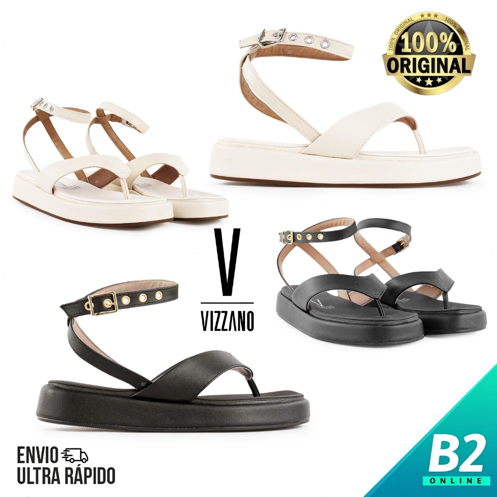 Sandália Vizzano Papete Plataforma Flats Fivela Feminina 100% Original Com Nota Fiscal e Garantia - Women Shoes
