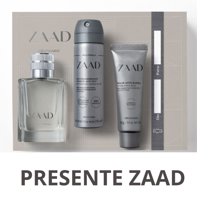 Kit Zaad Deo Parfum 50ml Balm pós barba 40g Aerosol 50ml o Boticário