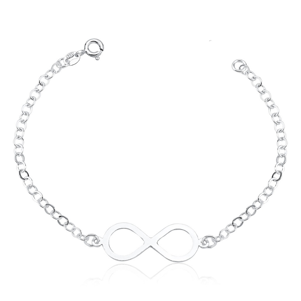 Pulseira Feminina de Prata 925 Infinito Liso em Oferta na Shopee