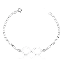 Pulseira Feminina de Prata 925 Infinito Liso
