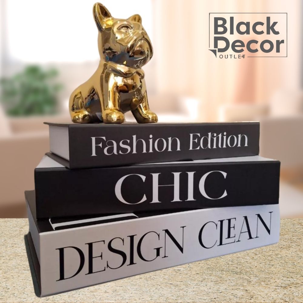 Conjunto Caixa Livro Decorativa Organizador Elegante para Sala Quarto Multiuso