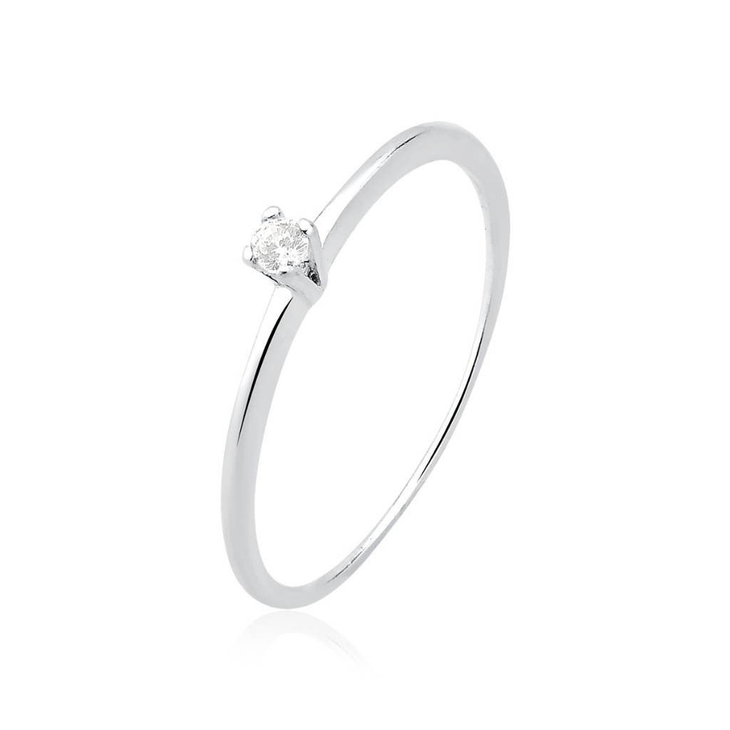 Anel Feminino de Prata 925 Solitário 2mm em Oferta na Shopee
