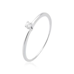 Anel Feminino de Prata 925 Solitário 2mm