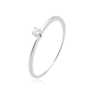Anel Feminino de Prata 925 Solitário 2mm