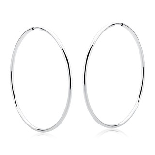 Argola Feminina de Prata 925 Redonda 36mm em Oferta na Shopee