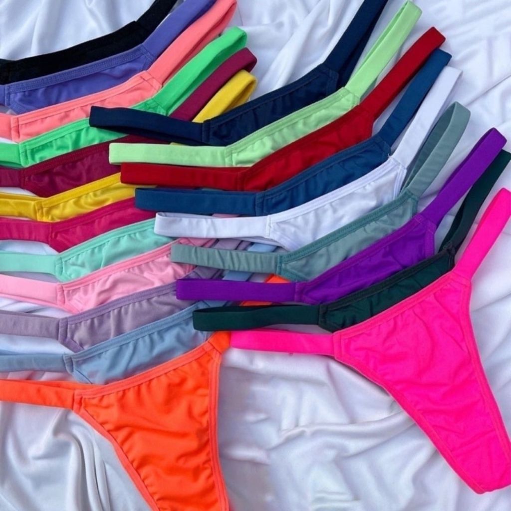 Kit 10 Calcinhas Levanta Bumbum Fio Duplo Estilo Biquini Forro Algodão
