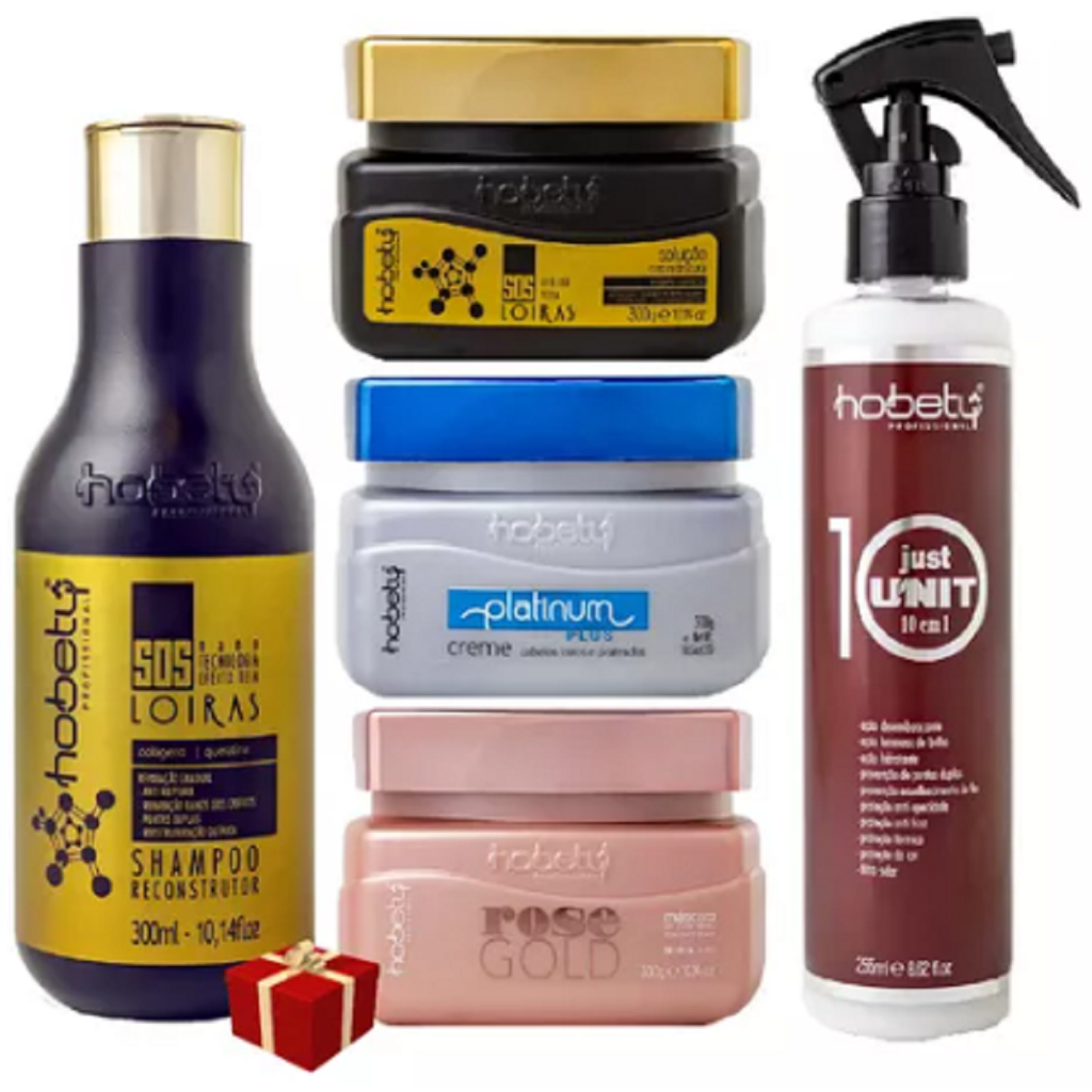Kit Hobety Tratamento Capilar 5 Produtos + Mimo