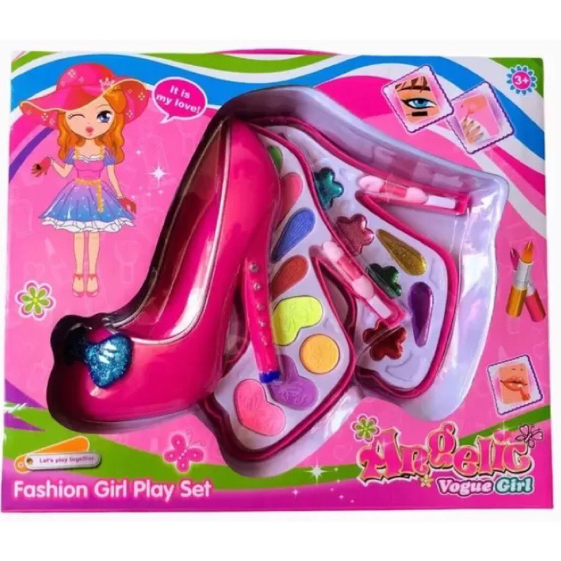 maquiagem kit infantil formato de sapato rosa lindo presente para meninas