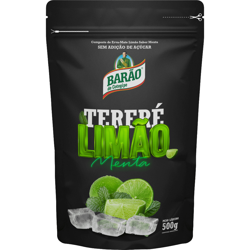 ERVA MATE TERERÉ BARÃO DE COTEGIPE SABOR MENTA E LIMÃO EXTRA FORTE 500G