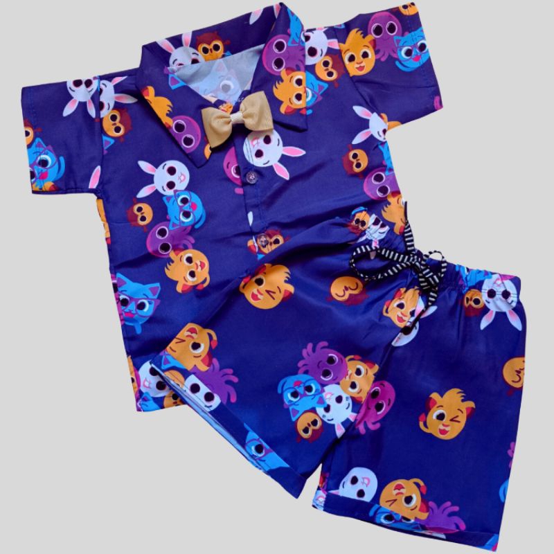 Roupa BOLOFOFOS menino festa infantil conjunto BOLOFOFO SAFARI personagens