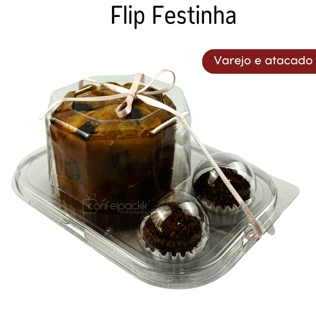 5 / 10 / 15 /20un de Embalagem para mini panetone - Flip Festinha