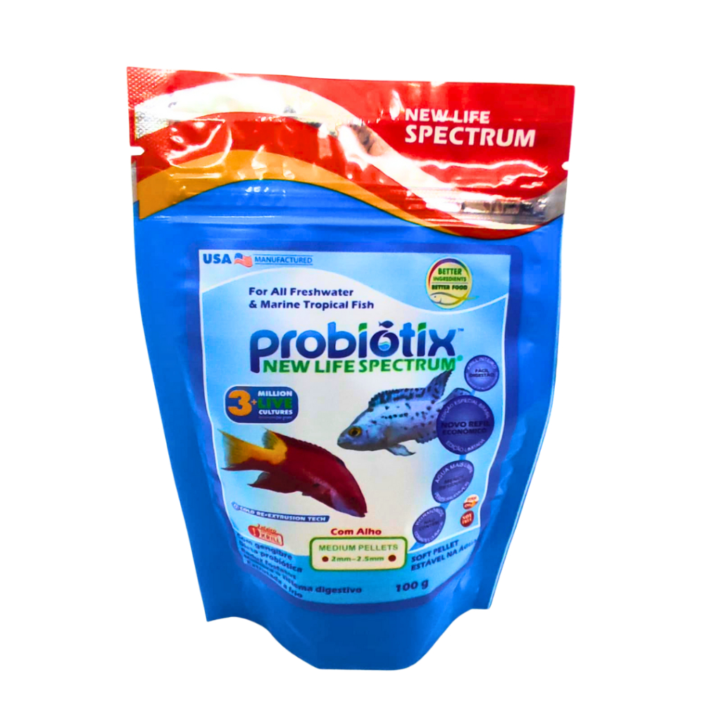 Ração New Life Spectrum Probiotix 100g Medium Pellet Com Alho