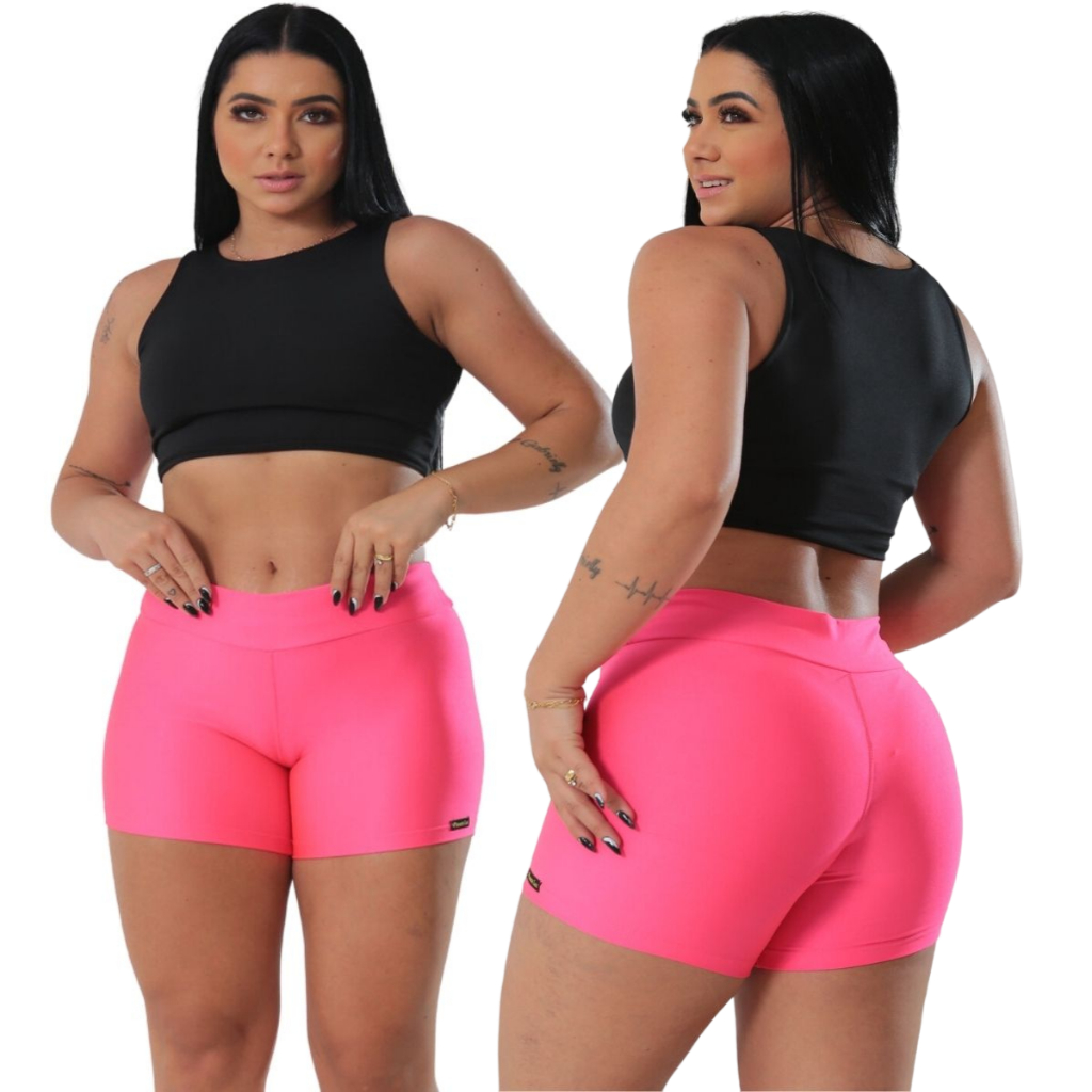 Shorts Legging Shortinho Zero Transparência Leg Suplex Curto Feminino Pilates Academia Caminhada Treino Musculação Ginástica Praia do P ao Plus Size.