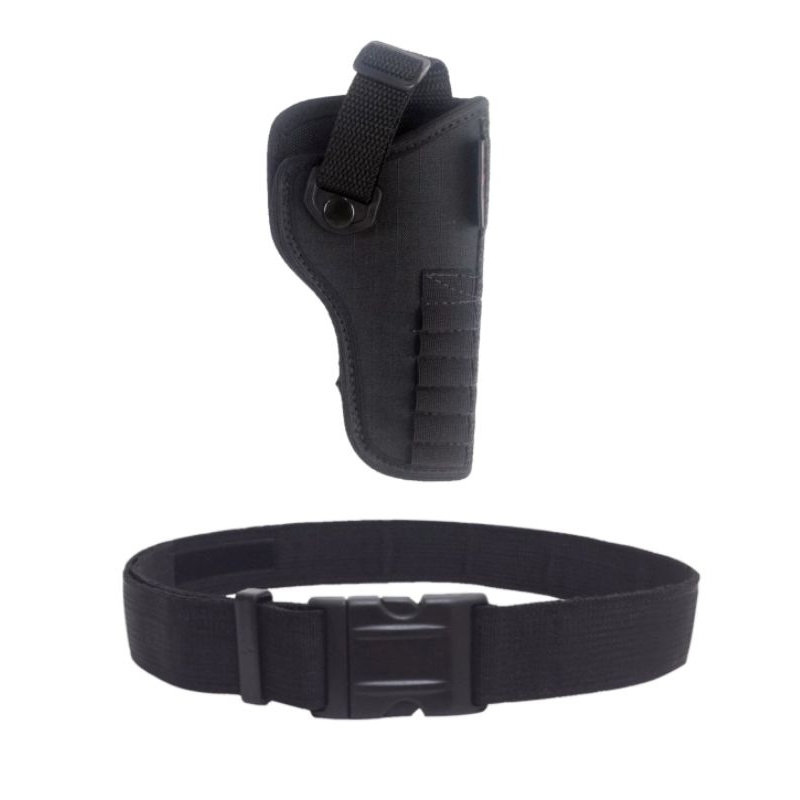 Kit Coldre Premium de Cintura Para Revól. Cal.38 3, 4 e 5 Pol Com Porta Muniç. Para 6 Unid + Cinto Guarn. Operacional