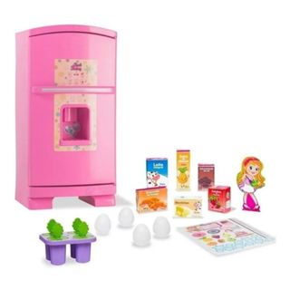Geladeira De Brinquedo Infantil Grande Sonho de menina Sai Agua De Verdade Completa Com Acessorios em Oferta na Shopee