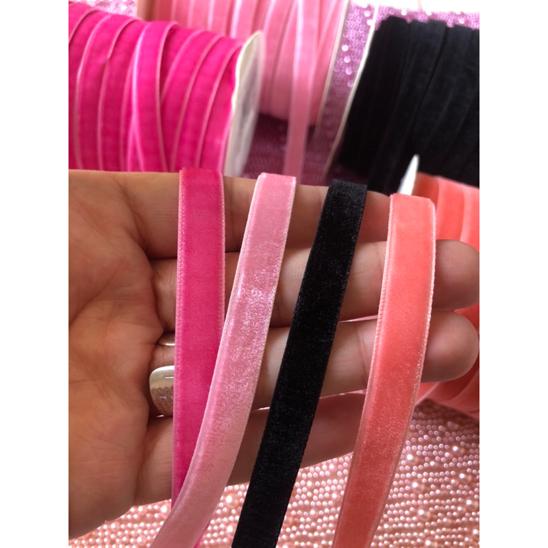 Fita de veludo 10mm em poliester com 5 metros