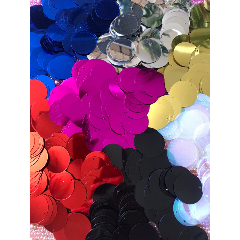 Lantejoula / Paete com furo 25mm em pvc-50grs — imagem 2 de 2