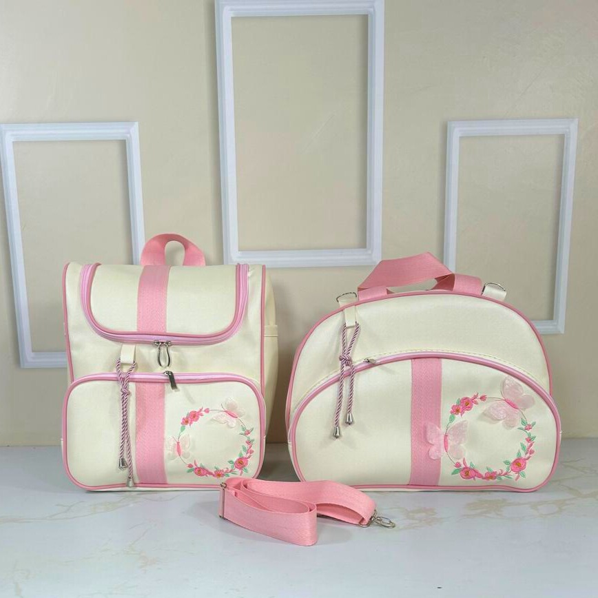 Kit Bolsa Maternidade 2 Peças Luxo com Mochila Multi-Uso