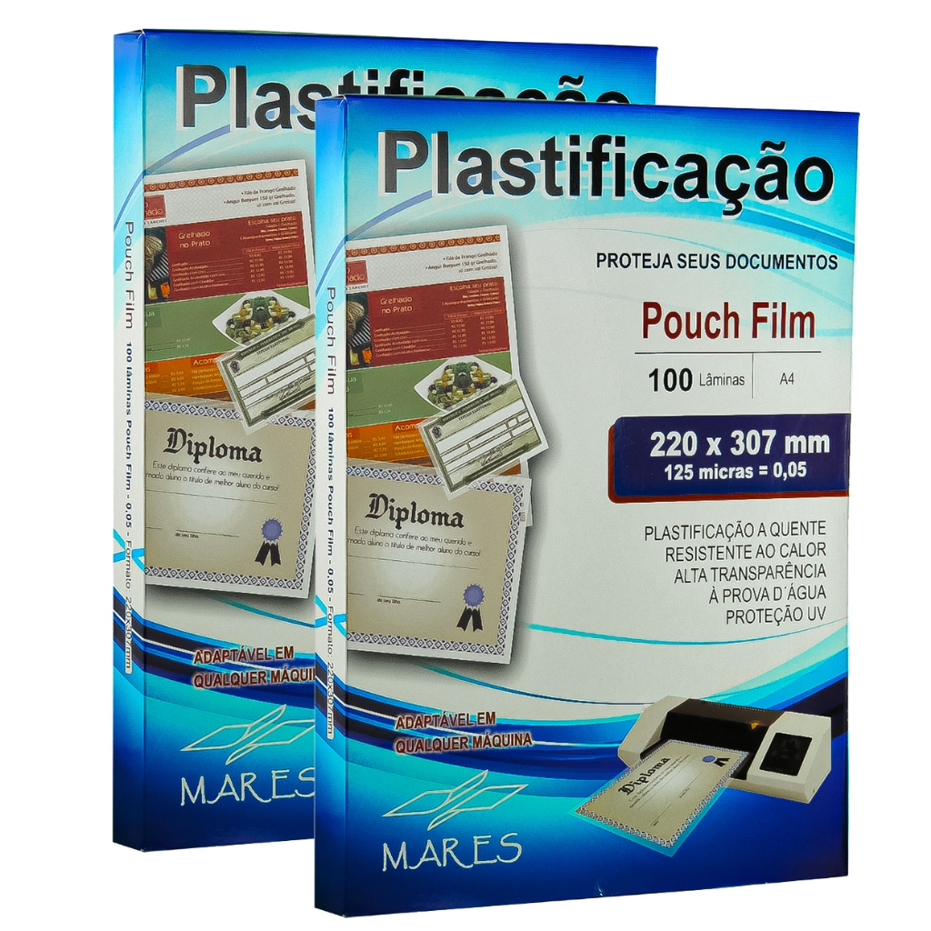 200 Folhas - Polaseal Plástico Para Plastificação Pouch Film A4 220x307 0,05