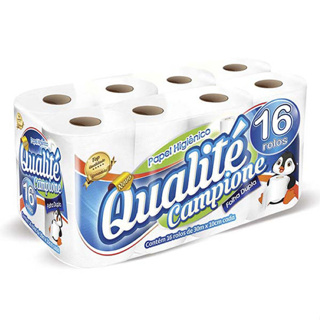 Papel Higiênico 16 Rolos Folha Dupla 30 Metros QUALITÉ CAMPIONE em Oferta na Shopee