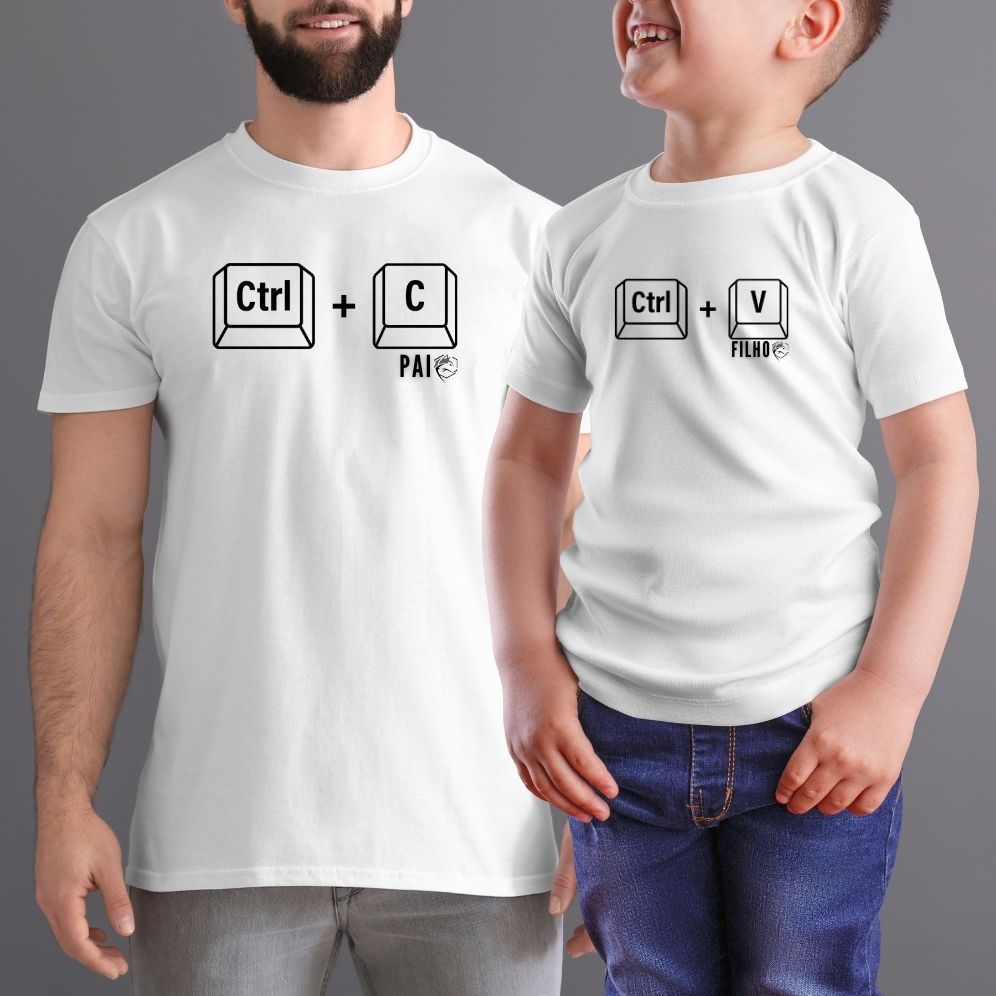 Kit 3 Camiseta Premium frase Tal Pai tal Filho / Mãe e filho 100% algodão control C control V