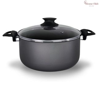 Panela Caçarola Plus TAMANHO GRANDE 24 cm Tampa de Vidro Antiaderente 5 Camadas de Teflon Cor Grafite Preto em Oferta na Shopee