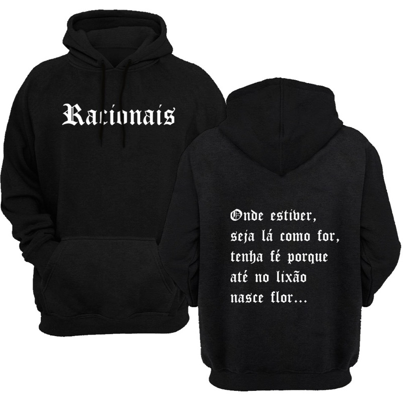 Moletom Canguru Estampado Racionais Adulto e Infantil Blusa de Frio Qualidade Flanelado em Oferta na Shopee