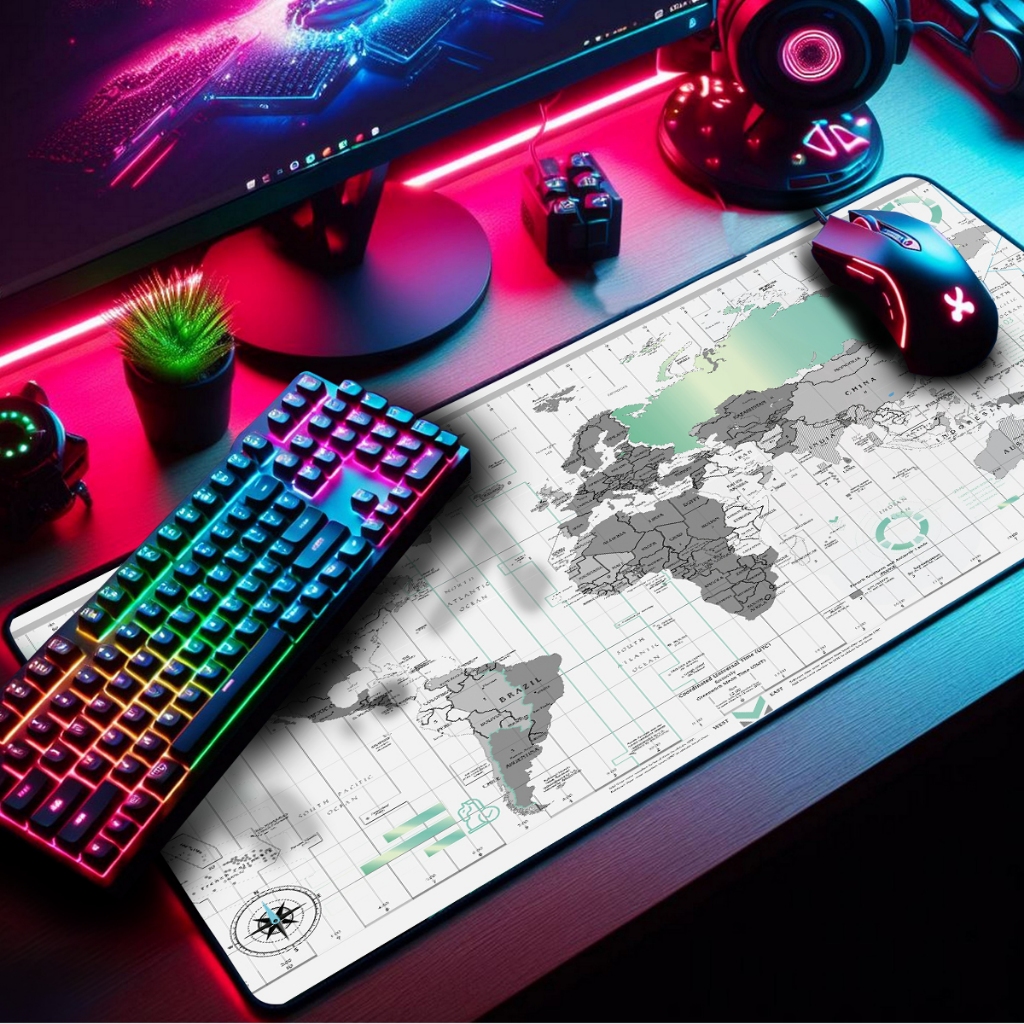 Mouse Pad Gamer Speede Premium Estampas Mapa-mundi Borda Costurada Diversos Tamanhos em Oferta na Shopee