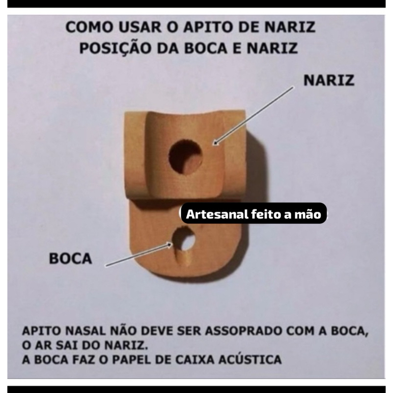 Apito Artesanal Madeira Asa Branca som Nasal vários passaros